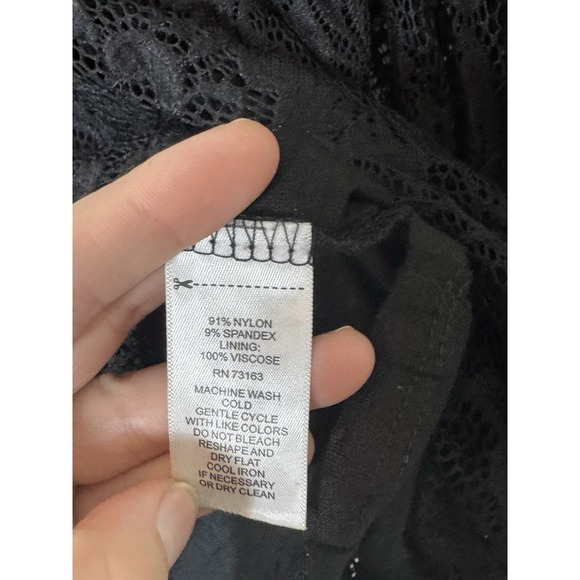 Cable And Gauge Black Lace Longsleeve‎ Blouse M Whimsigoth Witchy Fairy - Picture 3 of 8